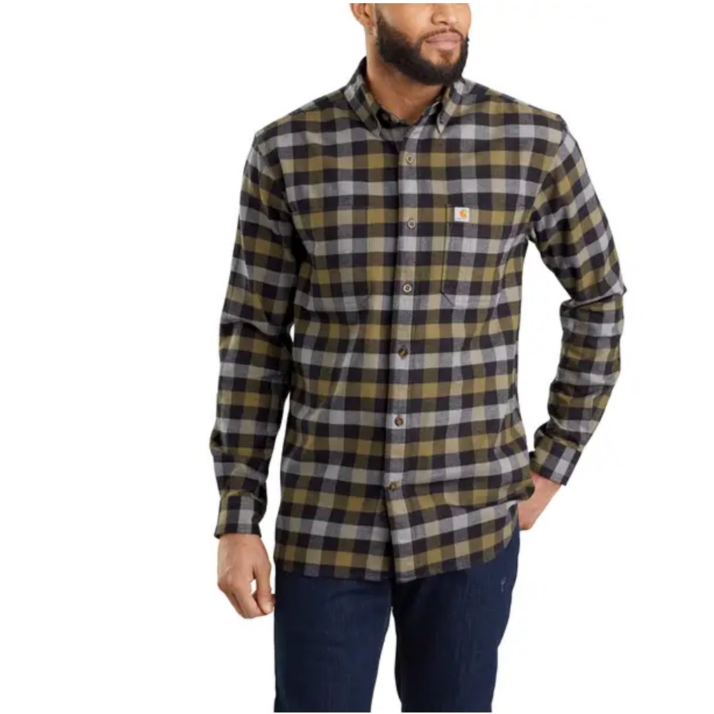Carhartt mens rugged flex Hamilton‎ plaid flannel shirt 2XL